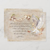 Uil verjaardag magische dank u briefkaart (Voorkant / Achterkant)