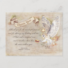 Uil verjaardag magische dank u briefkaart