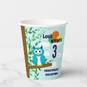 Uil verjaardag papieren bekers (Voorkant)