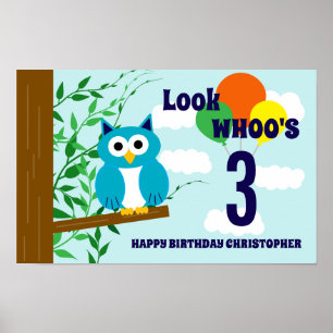 Uil Verjaardag Poster