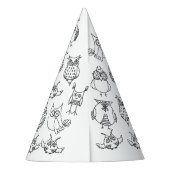 Uil Verjaardagsfeest Pet Feesthoedjes (Achterkant)