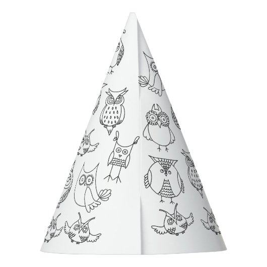 Uil Verjaardagsfeest Pet Feesthoedjes (Achterkant)