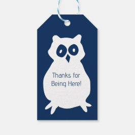 Uil verjaardagsfeestje cadeaulabel