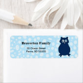 Uil verjaardagsfeestje etiket (Insitu)