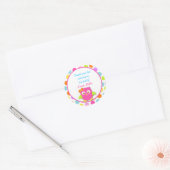 Uil verjaardagsfeestje gunst Stickers (Envelop)