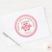 Uil verjaardagsfeestje gunst Stickers (roze) (Envelop)