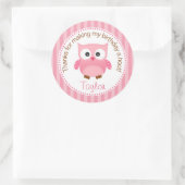 Uil verjaardagsfeestje gunst Stickers (roze) (Tas)