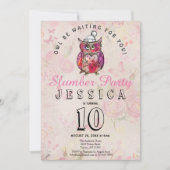 Uil-verjaardagsfeestje met overnachting kaart (Voorkant)