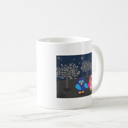 Uil verliefd onder de bomen mok (Voorkant rechts)