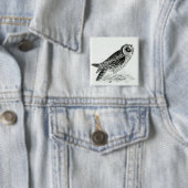 Uil Vierkante Button 5,1 Cm (In situ)