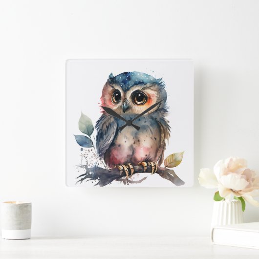 "Uil" Vierkante Klok (Huis)