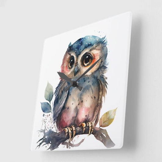 "Uil" Vierkante Klok (Hoek)