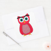 Uil   vierkante sticker (Envelop)