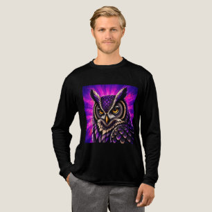 Uil Vintage Natuur Oude Wereld Tri-Blend Shirt