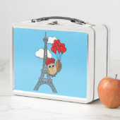 Uil Vliegen met Hartballonnen in Parijs (In situ)