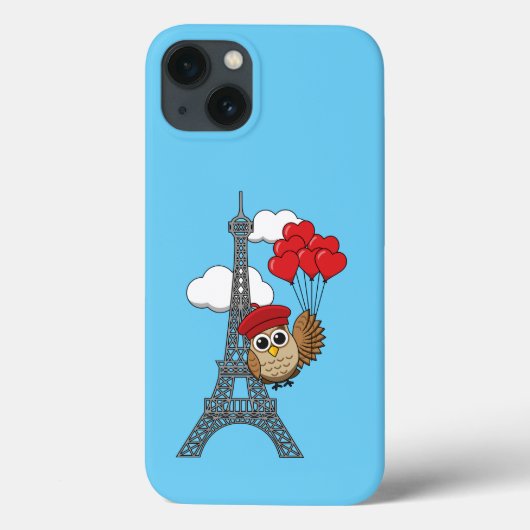 Uil Vliegen met Hartballonnen in Parijs Case-Mate iPhone Case (Achterkant)