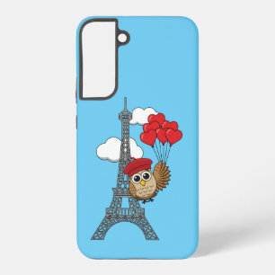 Uil Vliegen met Hartballonnen in Parijs Samsung Galaxy Hoesje