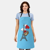 Uil Vliegen met Hartballonnen in Parijs Schort (Gedragen)