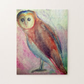 Uil vogel aquarel kunst legpuzzel (Verticaal)