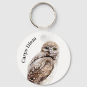 Uil vogel Carpe Diem Sleutelhanger (Voorkant)