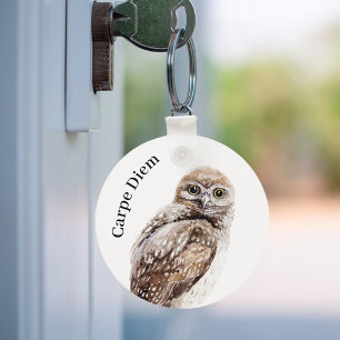 Uil vogel Carpe Diem Sleutelhanger