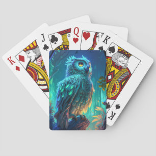 Uil Vogel Dier Portret Schilderij Wildlife Outdoor Pokerkaarten