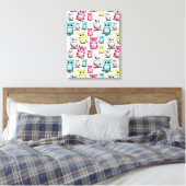 Uil Vogel Kleurrijk Ontwerp Canvas Afdruk (Insitu (Slaapkamer))