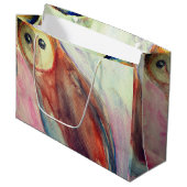 Uil vogel kunst groot cadeauzakje (Voorkant Gekanteld)