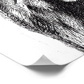 Uil Vogel Wild Natuur Dier Illustratie Kunst Poster (Hoek)