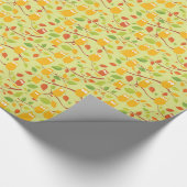 Uil vogelpatroon wild cartoon wrapping papier (Hoek)