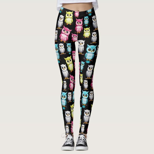Uil Vogels Cute Ontwerp Leggings (Voorkant)