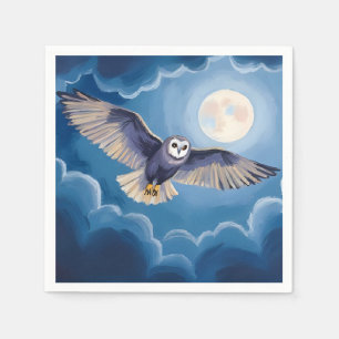 Uil Volle Maan Halloween Waterverf Servet