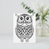 Uil Volwassen Kleuren briefkaart Gift (Staand voorkant)