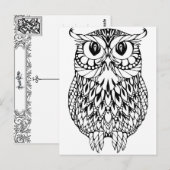 Uil Volwassen Kleuren briefkaart Gift (Voorkant / Achterkant)