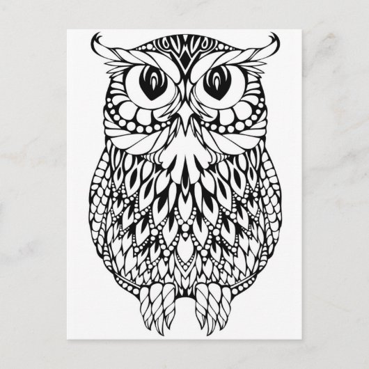 Uil Volwassen Kleuren briefkaart Gift (Voorkant)