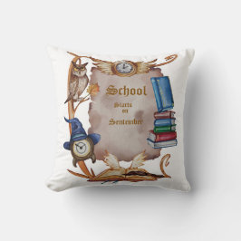 uil voor terug naar school kussen