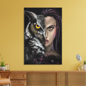 Uil Vrouw Canvas Print (Insitu (Woonkamer))