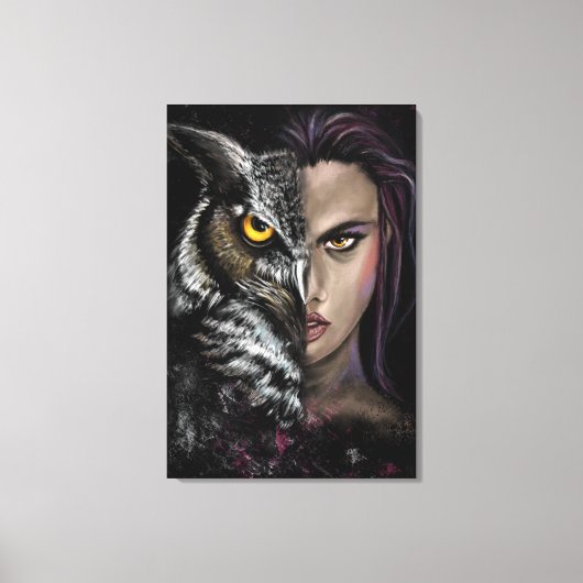 Uil Vrouw Canvas Print (Voorkant)