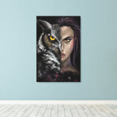 Uil Vrouw Canvas Print (Insitu (Houten vloer))