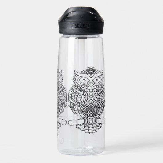 Uil - waterfles (750ml) (Achterkant)
