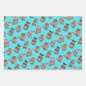 Uil Waterverf Bospatroon Inpakpapier Vel (Voorkant 3)