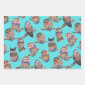 Uil Waterverf Bospatroon Inpakpapier Vel (Voorkant 2)