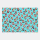 Uil Waterverf Bospatroon Inpakpapier Vel (Voorkant)