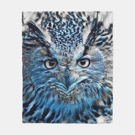 Uil wees hier warm in fleece deken (Voorkant)