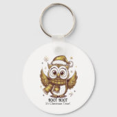 Uil Wees thuis voor Kerstmis Sleutelhanger (Voorkant)