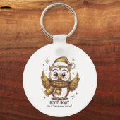 Uil Wees thuis voor Kerstmis Sleutelhanger (Voorkant)