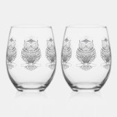 Uil - Wijn Glas (Voorkant)