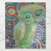 Uil wijn label wijn etiket (Enkel label)