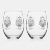 Uil - wijnglas zonder voet (Rechts)