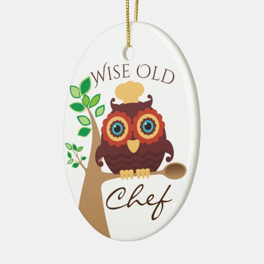 Uil wijze oude chef-kok culinaire kerst ornament (Links)